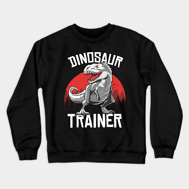 Funny Dinosaur T Rex Trainer Halloween Costume Crewneck Sweatshirt by HCMGift